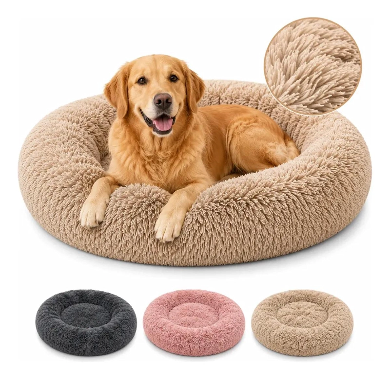 CAMA DE FELPA SUAVE ANTIESTRE S PARA PERROS Y GATOS 100 CM - 1