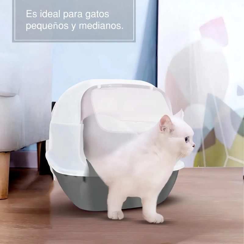 ARENERO CERRADO PARA GATO CON TAPA Y PUERTA ABATIBLE 52X35X34 CM - 4