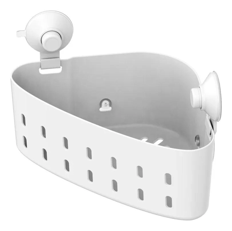 CANASTO ESQUINERO PARA DUCHA CON VENTOSAS PARA BAÑO Y ORGANIZADOR - 1