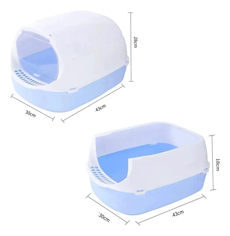 ARENERO PARA GATOS CON DISEÑO CERRADO Y ABIERTO PARA BAÑO DE MASCOTAS - 2