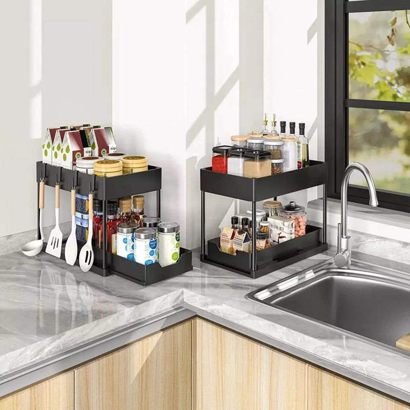 ORGANIZADOR MULTIFUNCIONAL PARA BAÑO Y COCINA CON DOS NIVELES - 2