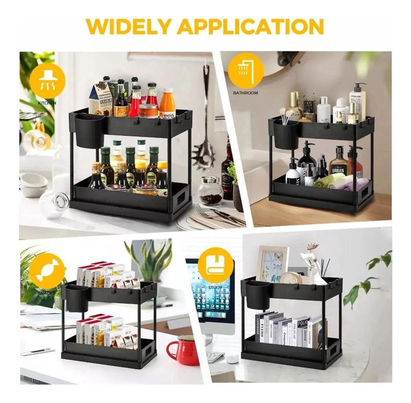 ORGANIZADOR MULTIFUNCIONAL PARA BAÑO Y COCINA CON DOS NIVELES - 5