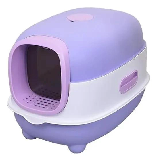 ARENERO CERRADO DESMONTABLE PARA GATO CON PALA COLOR MORADO - 2