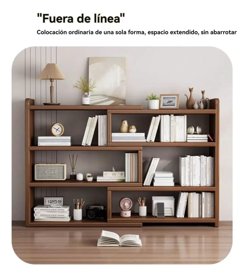 ESTANTE ORGANIZADOR MULTIFUNCIONAL DE MADERA PARA LIBROS Y OBJETOS - 5
