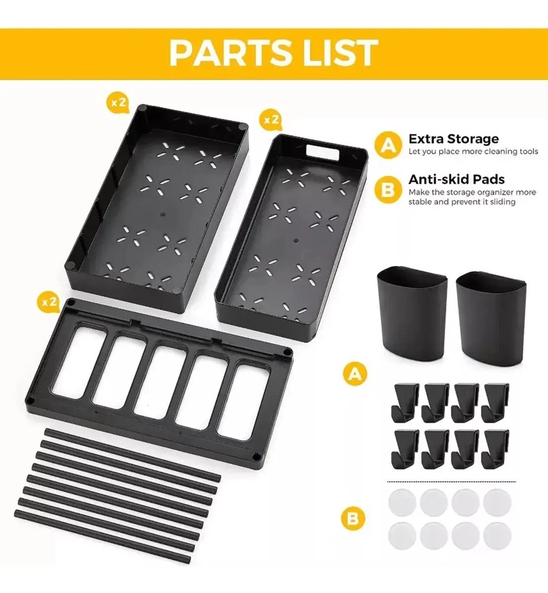 ORGANIZADOR MULTIFUNCIONAL DE 2 NIVELES PARA BAÑO Y COCINA PACK 2 PIEZAS - 4