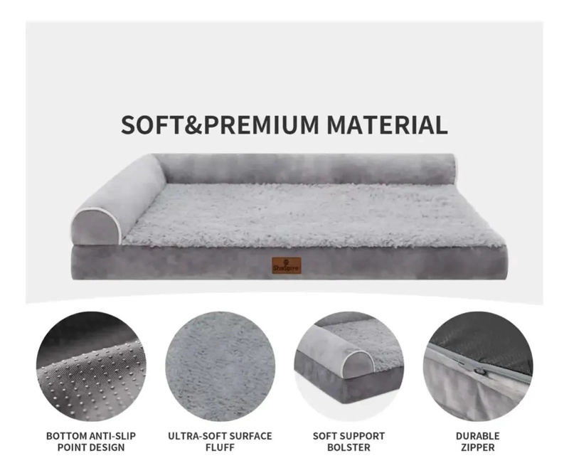 CAMA ORTOPE DICA GIGANTE PARA PERROS GRANDES CON SOPORTE EXTRA - 4