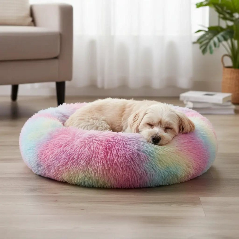 CAMA DE FELPA SUAVE ANTIESTRE S PARA PERROS Y GATOS 70 CM - 1
