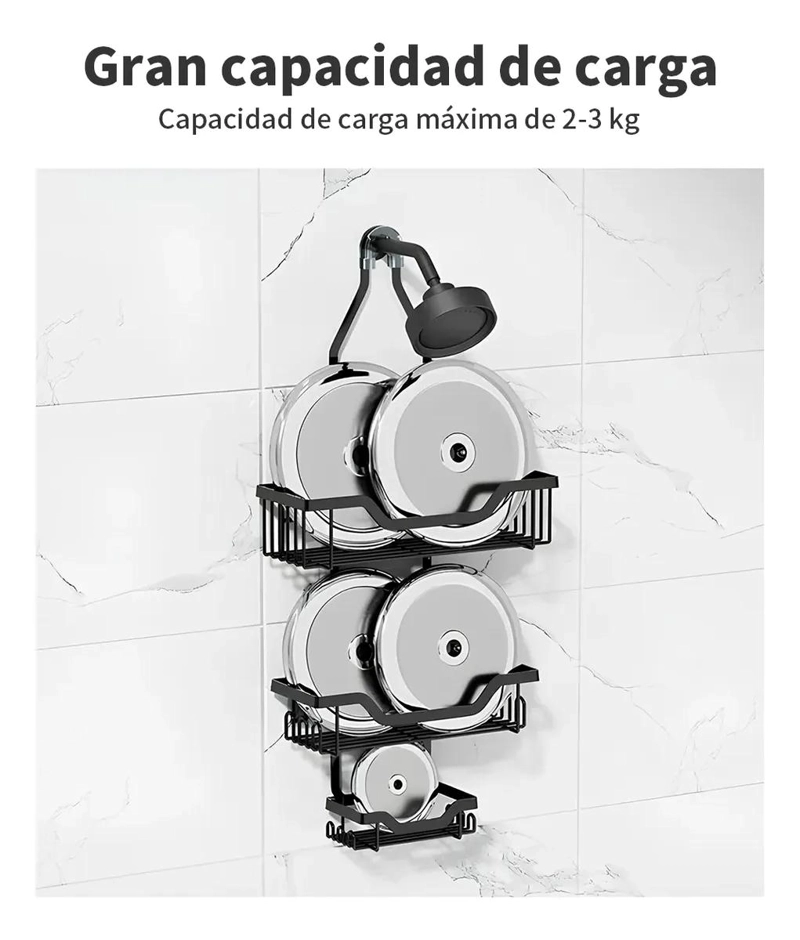 ORGANIZADOR DE DUCHA REPISA BAÑO SET DE 2 PIEZAS INOXIDABLE MULTIUSO - 2