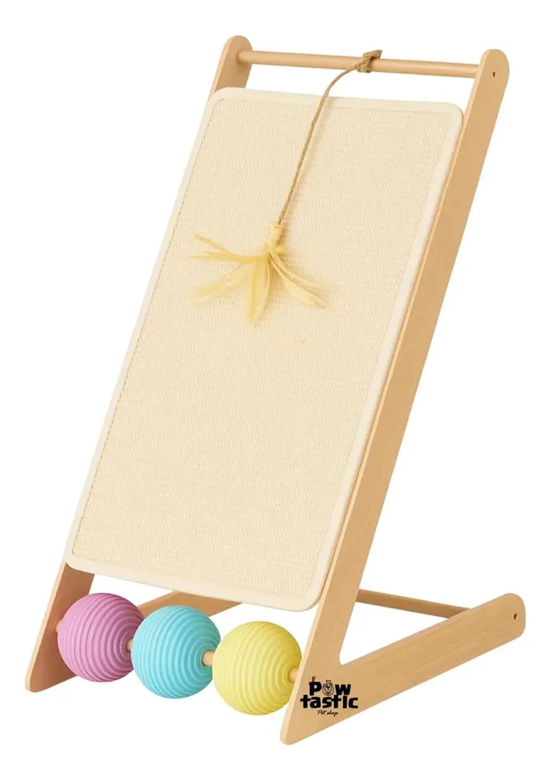 RASCADOR INCLINADO PARA GATOS CON PELOTAS Y JUGUETES INTEGRADOS DE 60 CM - 5