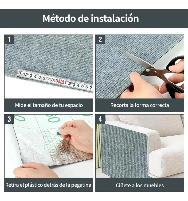 ADHESIVO PROTECTOR PARA RASCADO DE GATOS 30X600 CM PARA ESQUINAS Y PAREDES - 5