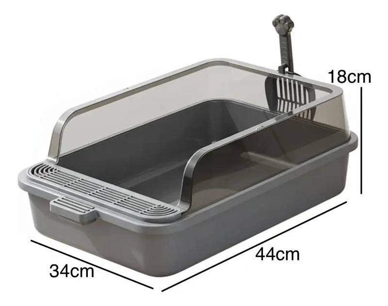 ARENERO SEMICERRADO PARA GATOS TAMAÑO MEDIANO CON PALA INCLUIDA - 2
