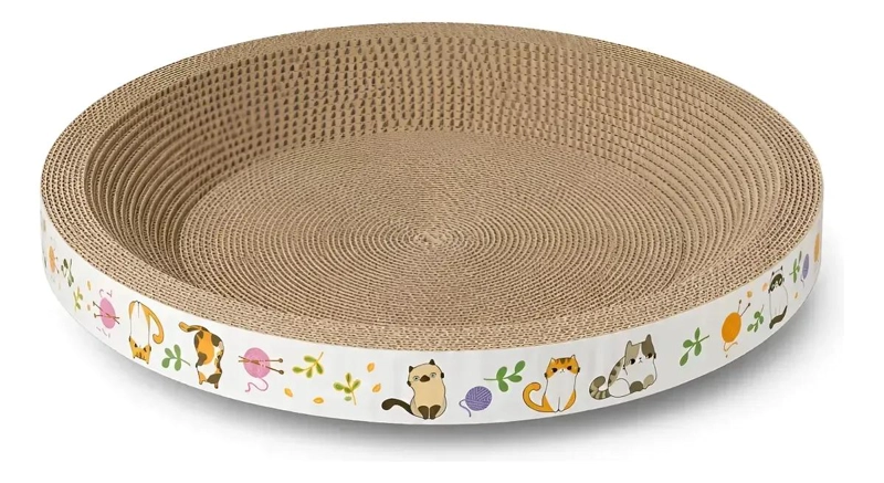 RASCADOR REDONDO PARA GATOS CON CAMA DE CARTON CORRUGADO - 1