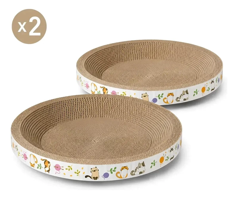 RASCADOR REDONDO PARA GATOS CON CAMA DE CARTON CORRUGADO - 2