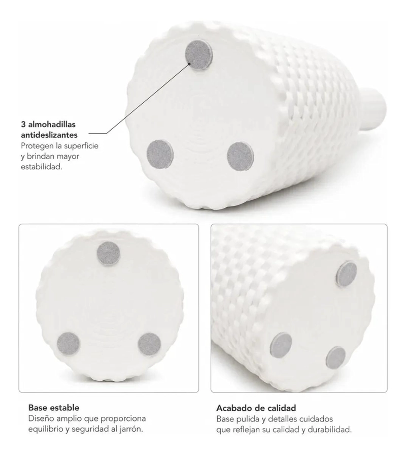 JARRON DE CERAMICA TEXTURIZADO PARA DECORACION DE INTERIORES 28 CM - 4