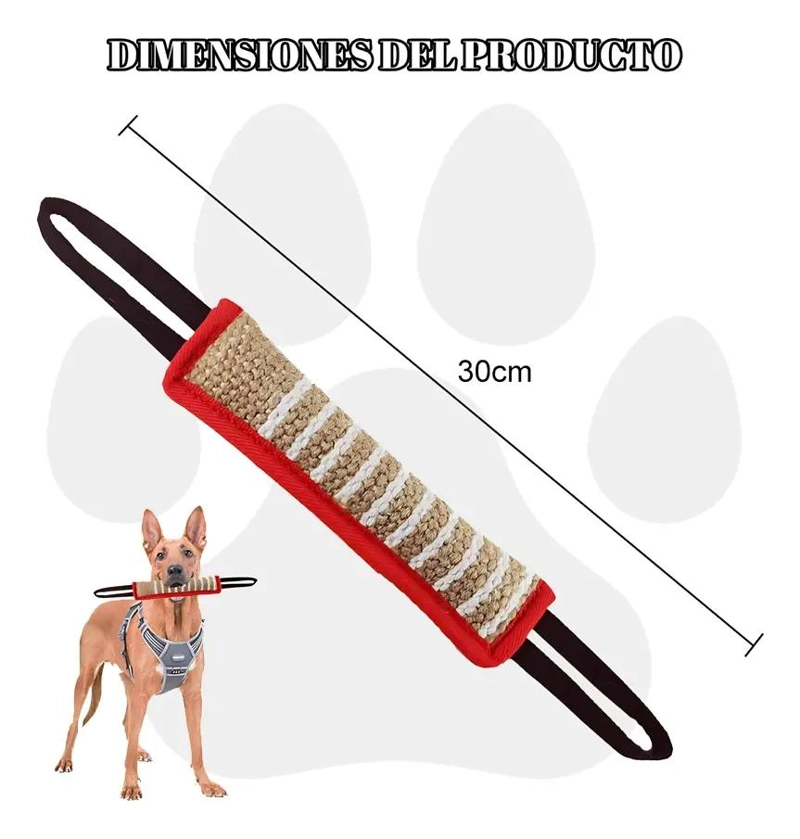 JUGUETE MORDEDOR DE YUTE PARA PERROS BARRA RESISTENTE PARA MASTICAR - 2