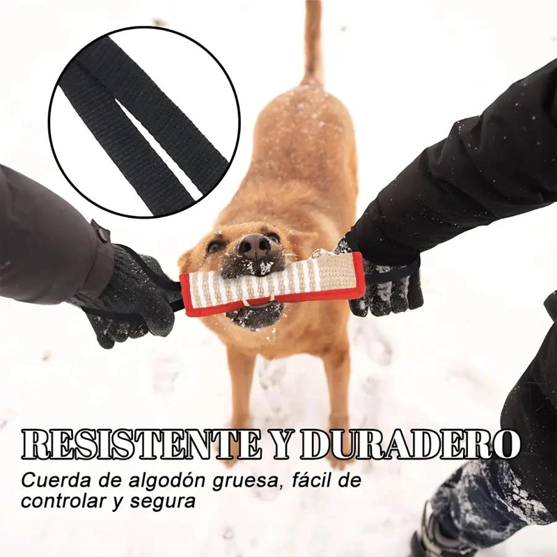 JUGUETE MORDEDOR DE YUTE PARA PERROS BARRA RESISTENTE PARA MASTICAR - 3