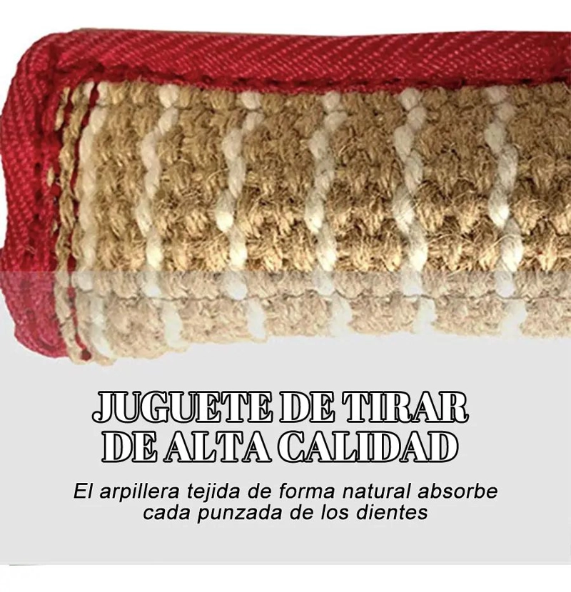 JUGUETE MORDEDOR DE YUTE PARA PERROS BARRA RESISTENTE PARA MASTICAR - 5