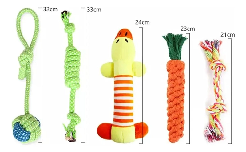 PAQUETE DE 10 JUGUETES PARA PERRO CON BOLAS Y CUERDAS RESISTENTES - 4