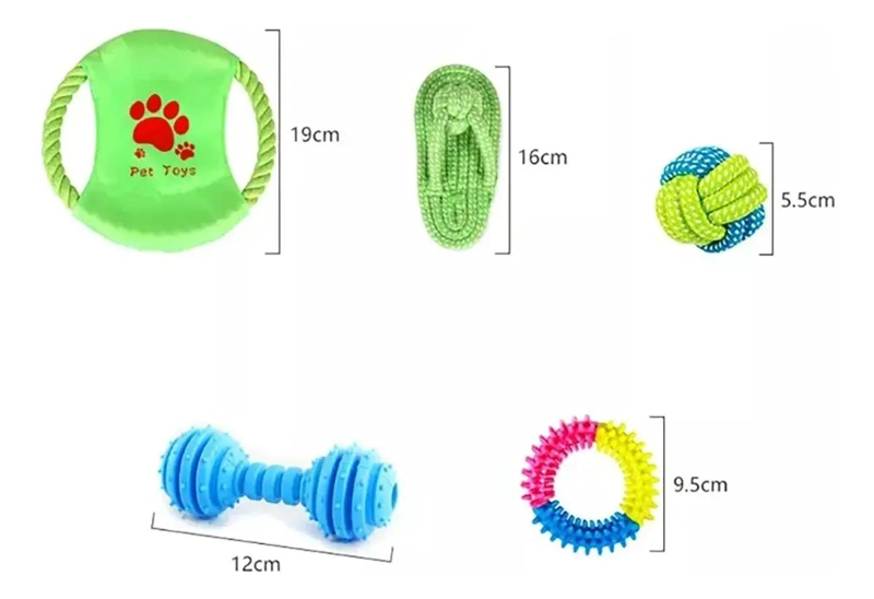 PAQUETE DE 10 JUGUETES PARA PERRO CON BOLAS Y CUERDAS RESISTENTES - 5