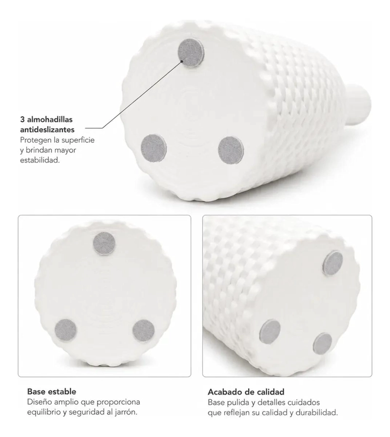 JARRON DE CERAMICA TEXTURIZADO PARA DECORACION Y FLORES - 4