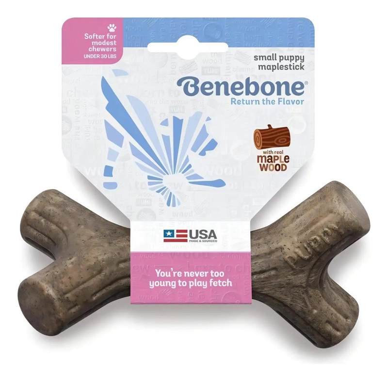 JUGUETE PARA CACHORROS EN FORMA DE PALO DE MADERA CAFE - 1