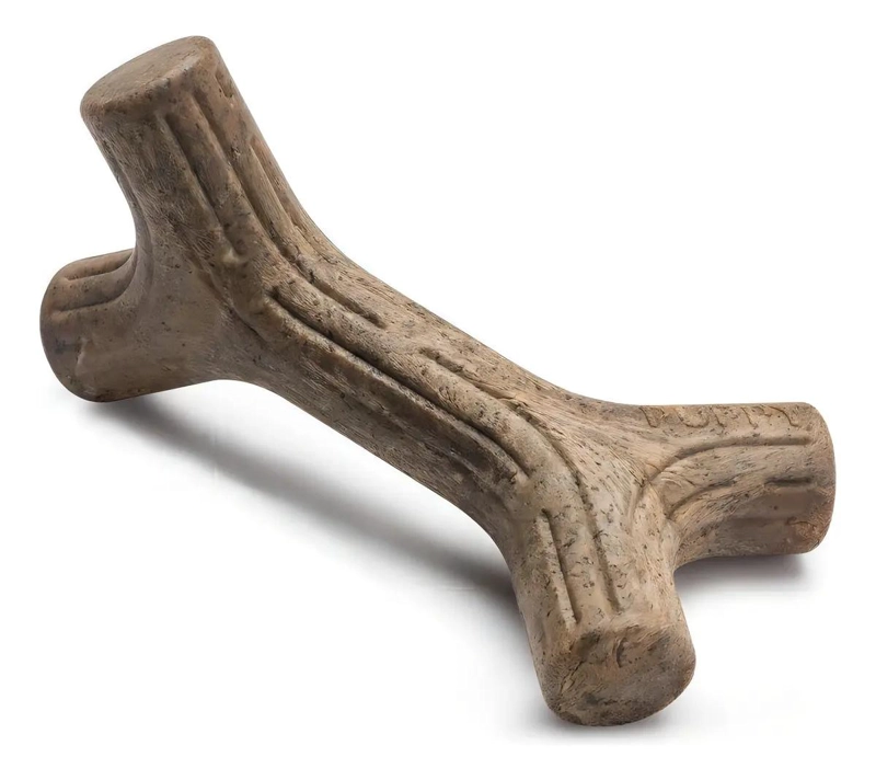 JUGUETE PARA CACHORROS EN FORMA DE PALO DE MADERA CAFE - 2