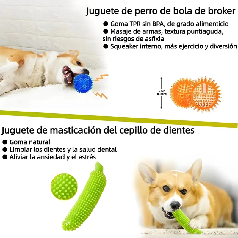 SET COMPLETO DE 28 JUGUETES PARA PERROS CON DISCO, PELOTA Y CUERDA - 4