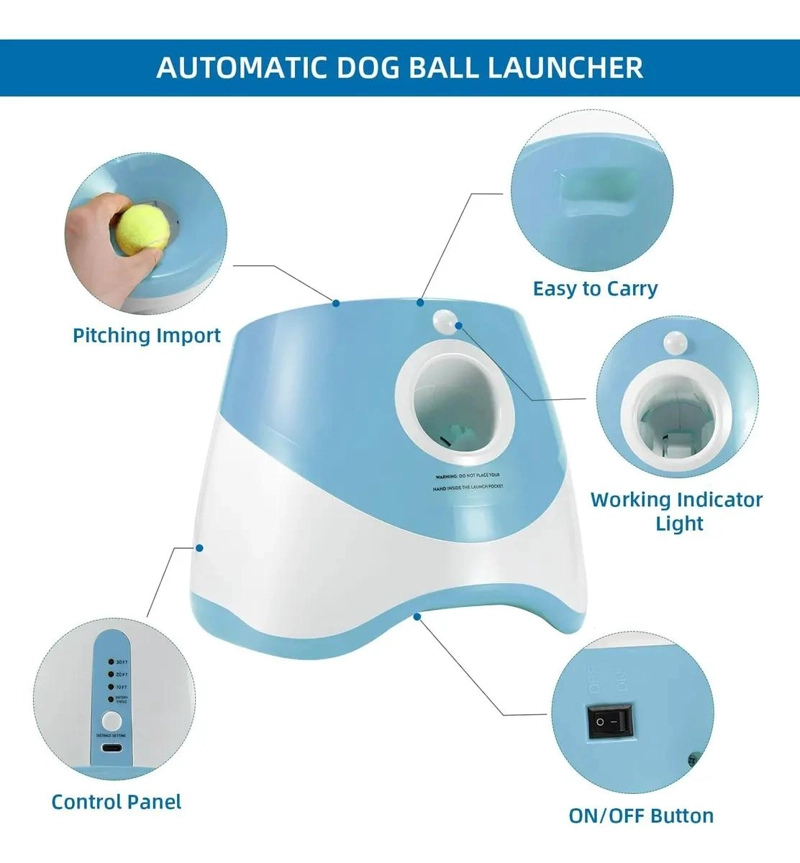 LANZADOR AUTOMATICO DE PELOTAS PARA JUEGO INTERACTIVO CON PERROS - 2