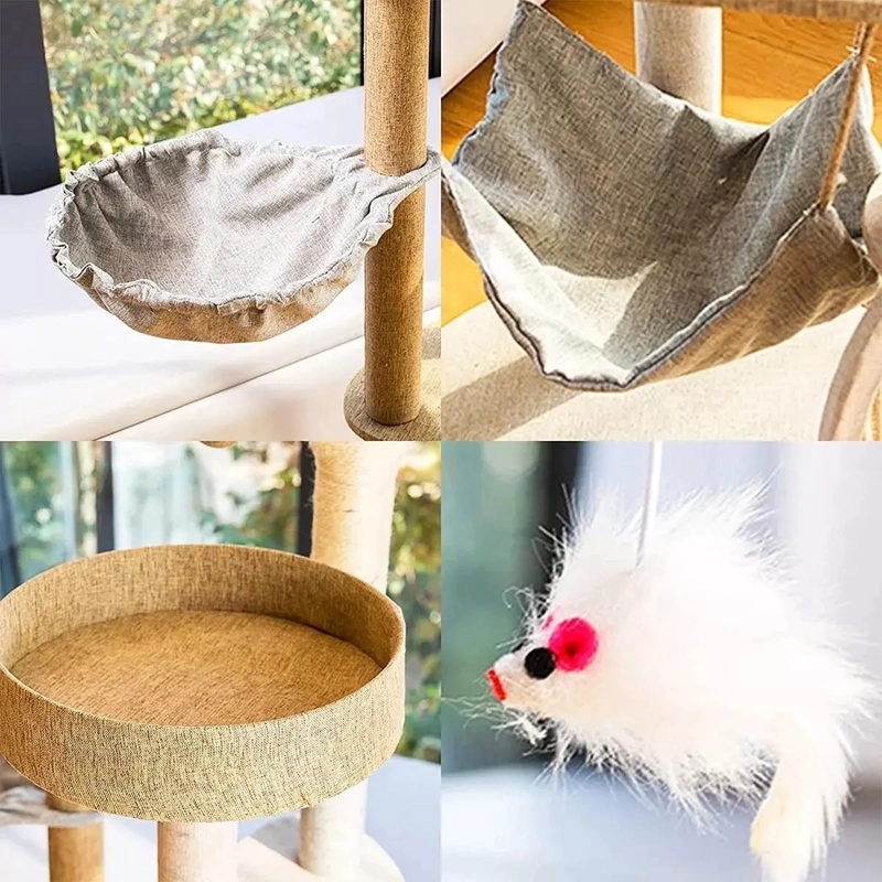 TORRE RASCADOR PARA GATOS CON HAMACA Y CUCHA COMODA - 3