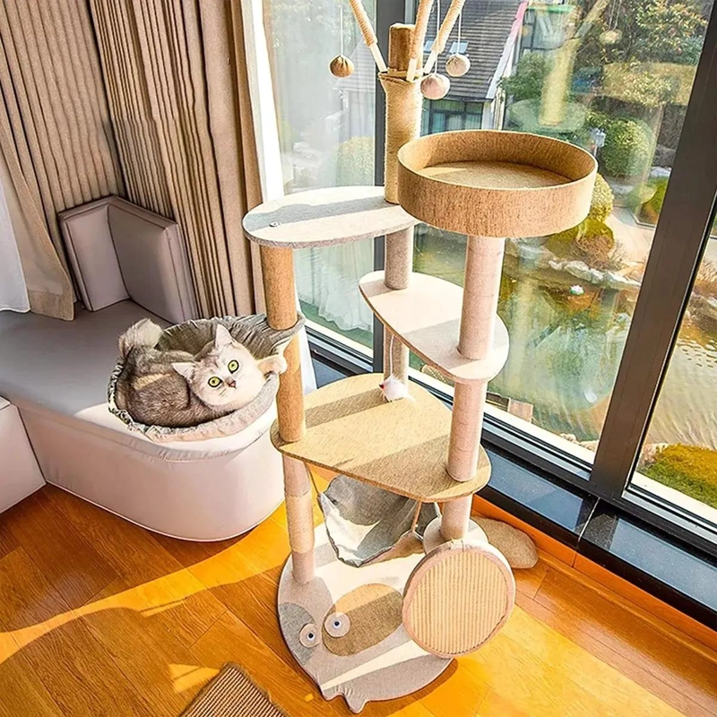 TORRE RASCADOR PARA GATOS CON HAMACA Y CUCHA COMODA - 4