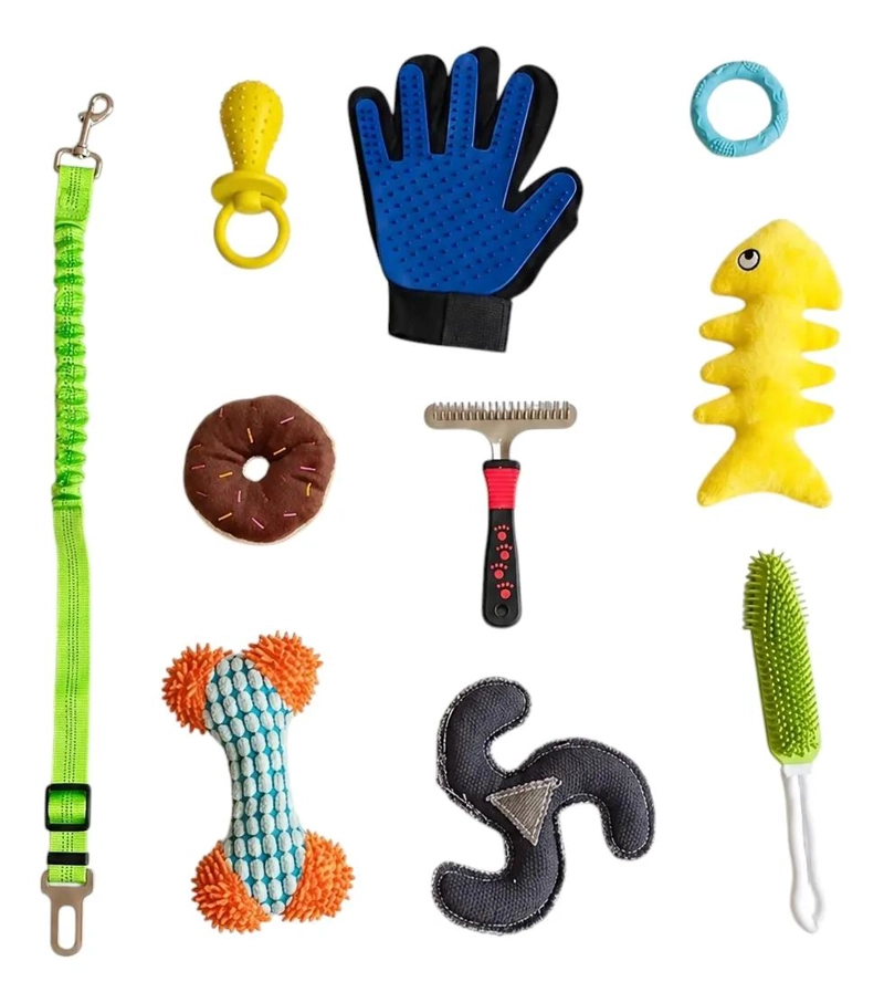 PACK DE 10 JUGUETES VARIADOS PARA PERROS Y MASCOTAS - 1