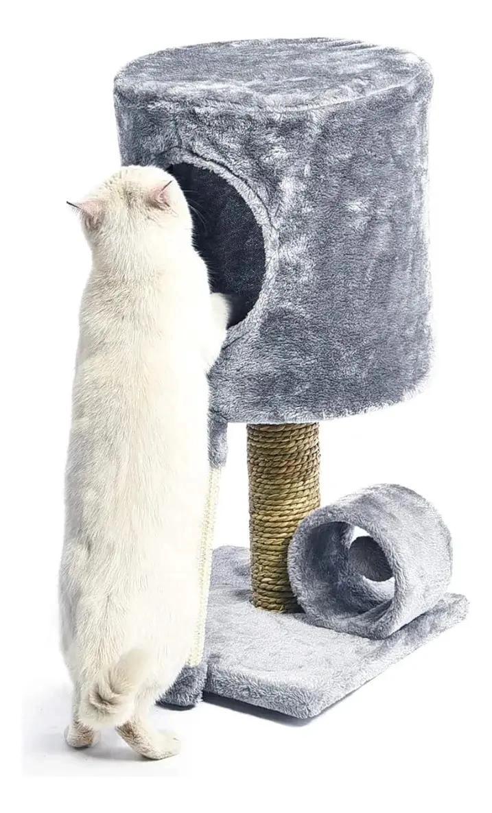 RASCADOR PARA GATOS TIPO TORRE CON GIMNASIO Y ESCONDITE CILINDRICO - 2