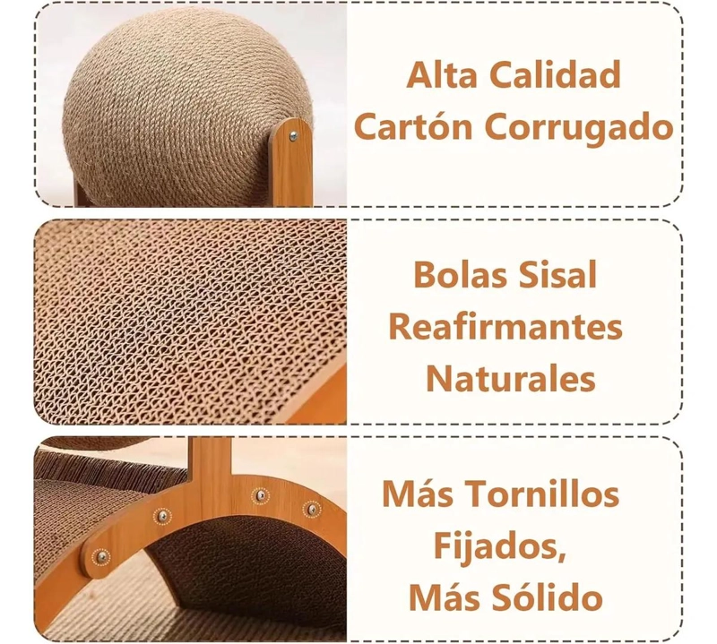 RASCADOR VERTICAL PARA GATOS CON ARCO Y BOLA DE SISAL - 3