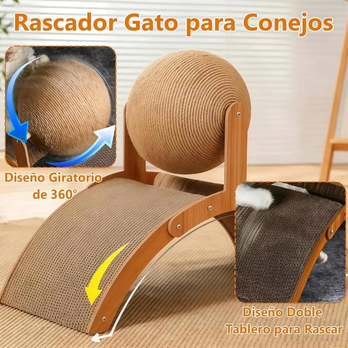 RASCADOR VERTICAL PARA GATOS CON ARCO Y BOLA DE SISAL - 4