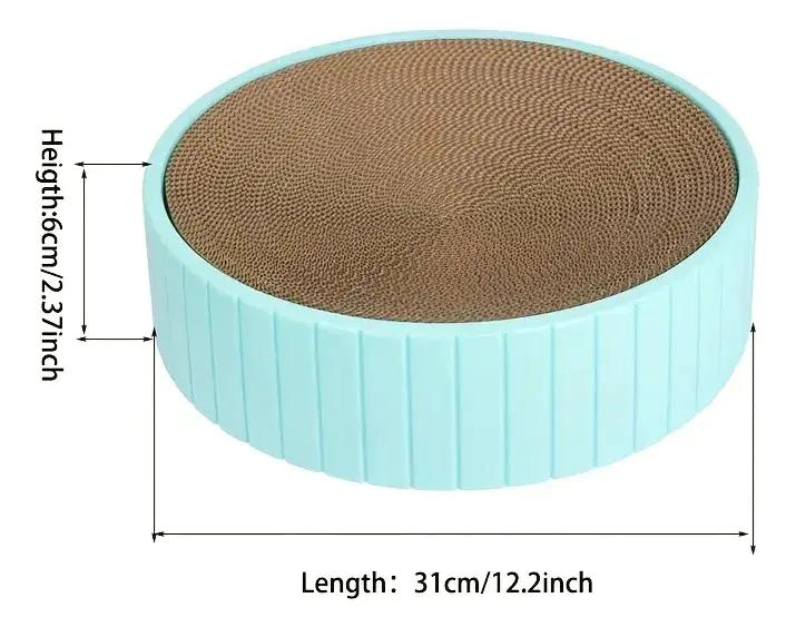 RASCADOR REDONDO PARA GATOS CON BASE PLASTICA Y CARTON RESISTENTE - 2