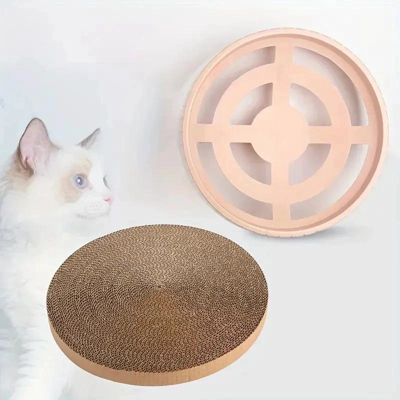RASCADOR REDONDO PARA GATOS CON BASE PLASTICA Y CARTON RESISTENTE - 5