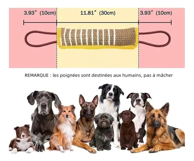 MORDEDOR PARA PERRO DE YUTE RESISTENTE PARA ADIESTRAMIENTO Y JUEGO - 3