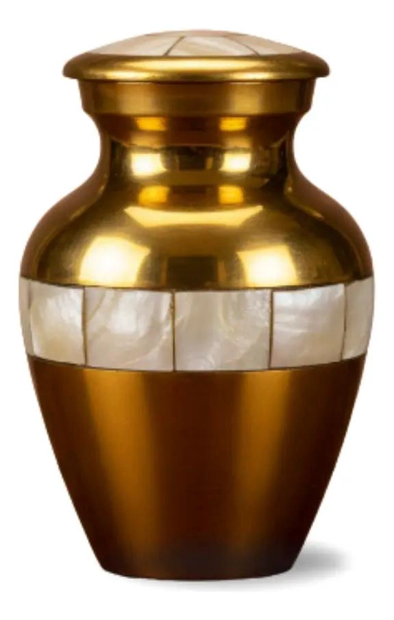 ANFORA DECORATIVA DE BRONCE BEIGE DE 7 CM PARA INTERIORES - 1