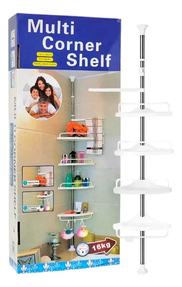 ORGANIZADOR ESQUINERO MULTIFUNCIONAL CON CUATRO NIVELES PARA BAÑO - 1