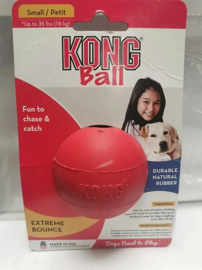PELOTA RESISTENTE PARA PERRO TAMAÑO PEQUEÑO 5 CM COLOR ROJO - 1