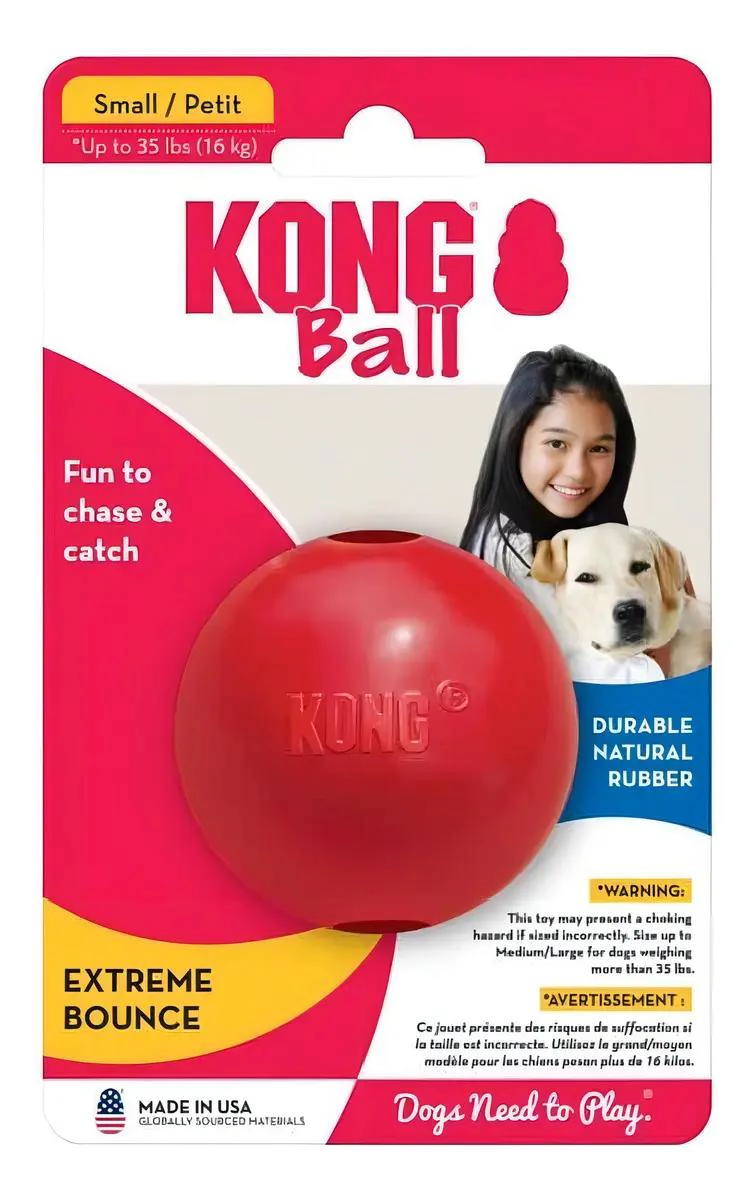 PELOTA RESISTENTE PARA PERRO TAMAÑO PEQUEÑO 5 CM COLOR ROJO - 3