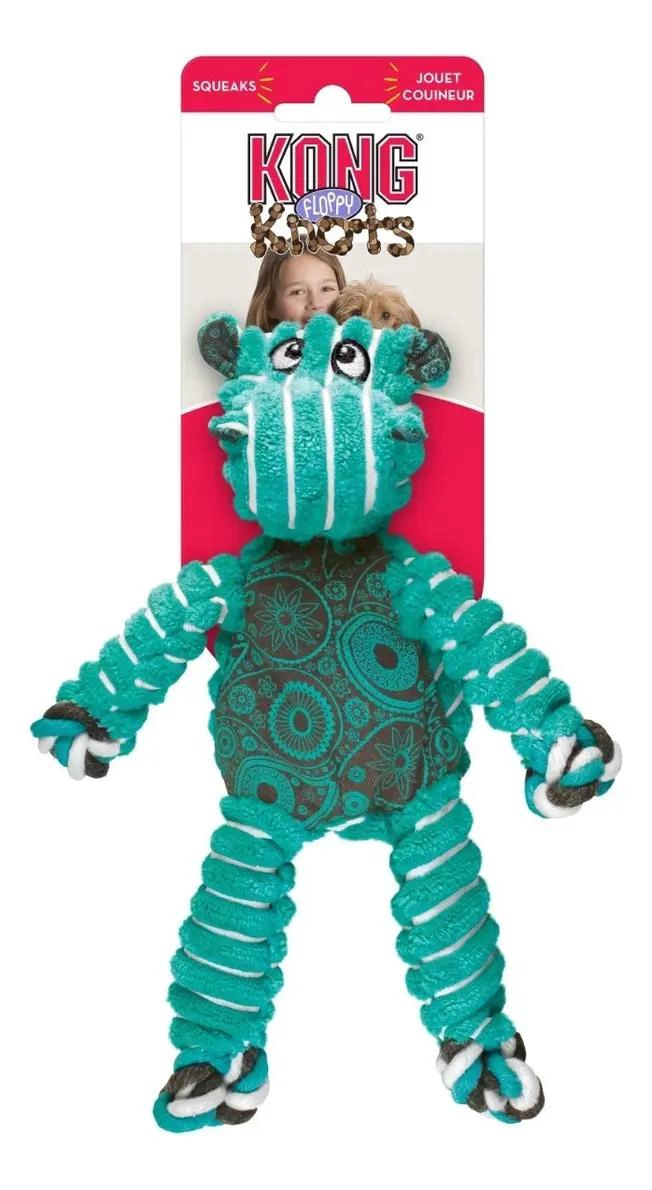 JUGUETE PARA PERROS CON DISEÑO DE HIPOPOTAMO COLOR CELESTE TAMAÑO S/M - 3