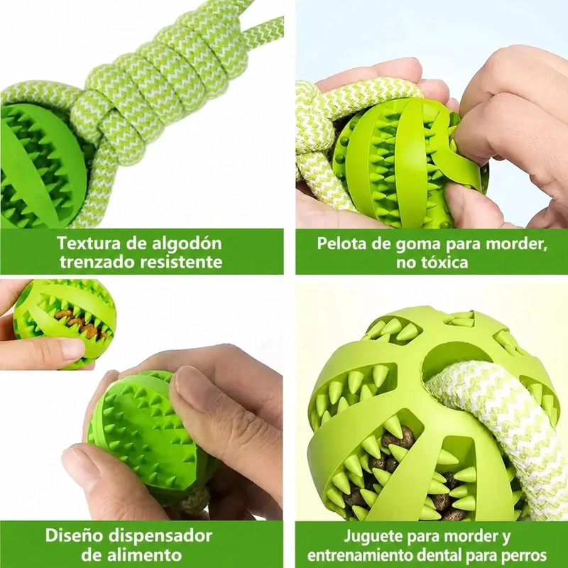 SET DE 5 JUGUETES PARA MASCOTAS CON PELOTA, CUERDA Y NUDO PARA ALIVIAR ANSIEDAD - 5