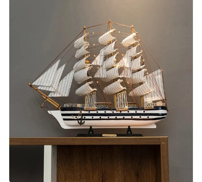 SET DE 6 BARCOS DE VELA EN MADERA PARA DECORACION 7X9 CM VARIADOS - 4