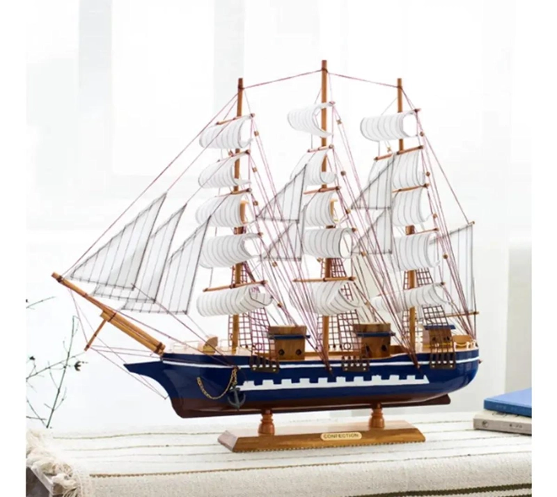 SET DE 6 BARCOS DE VELA EN MADERA PARA DECORACION 7X9 CM VARIADOS - 5
