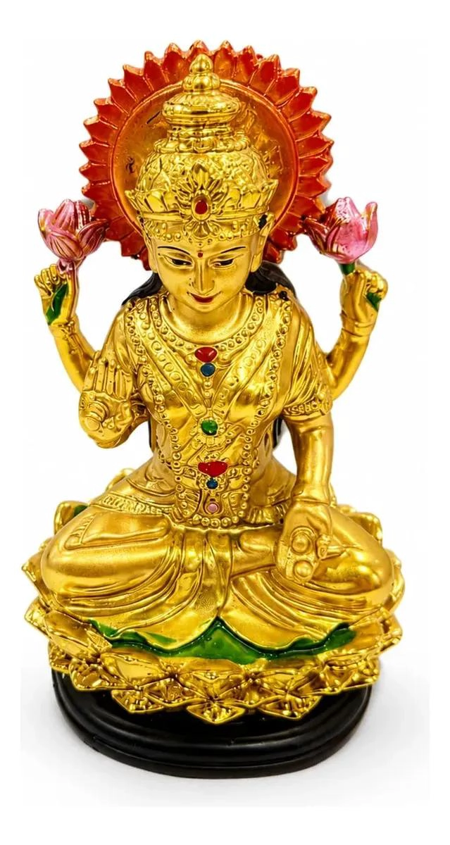 ESTATUA DECORATIVA DE LA DIOSA DE LA FORTUNA EN ACABADO DORADO DE 15 CM - 1