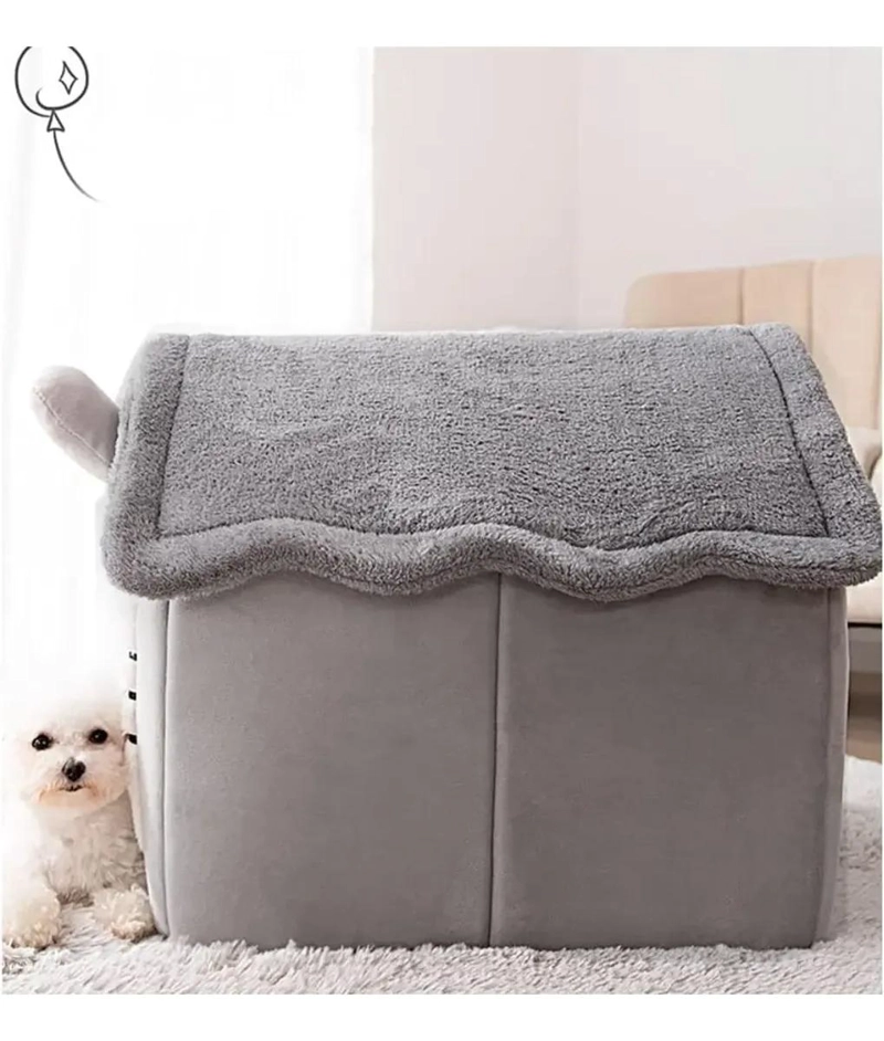 CAMA PARA MASCOTAS TIPO IGLU CON DISEÑO COMODO TALLA MEDIANA - 1