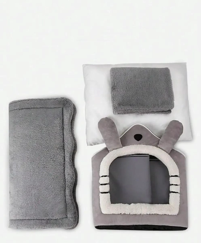 CAMA PARA MASCOTAS TIPO IGLU CON DISEÑO COMODO TALLA MEDIANA - 2