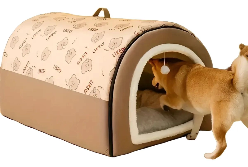 CAMA GRANDE PARA MASCOTAS TIPO NIDO SEMI CERRADA DE 100 CM - 1
