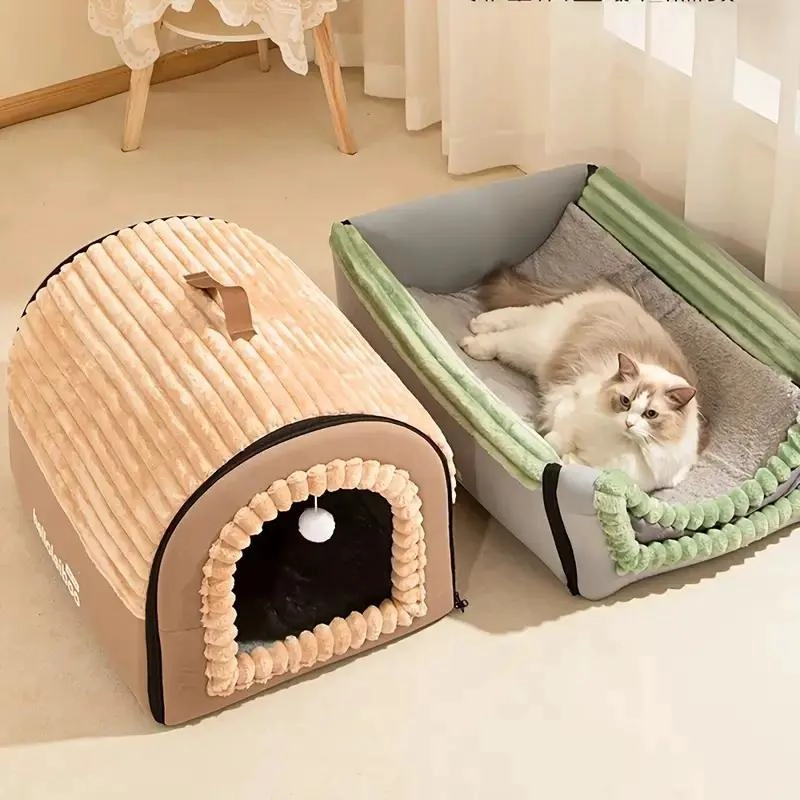 CAMA GRANDE PARA MASCOTAS TIPO NIDO SEMI CERRADA DE 100 CM - 5